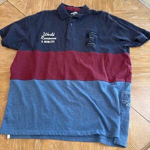 Staple Pigeon Polo Shirt featuring color block stripe design